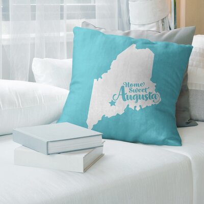 Pillow East Urban Home Color: Teal, Size: 14 x 14, City: Bangor