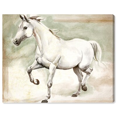 'White Stallion' Painting on Canvas House of Hampton® Size: 24