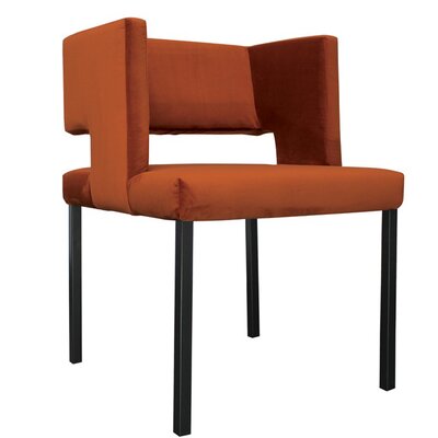 Leasure Upholstered Dining Chair Everly Quinn Upholstery Color: Orange