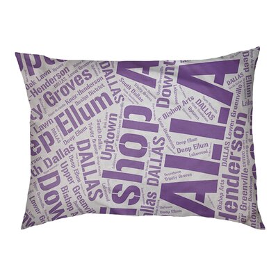 Designer Rectangle Pillow ArtVerse Size: Large 50'' L x 40'' W, Color: Purple, City: Dallas