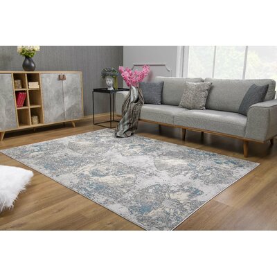 Van Ellis Abstract Blue Area Rug 17 Stories Rug Size: Rectangle 6'6