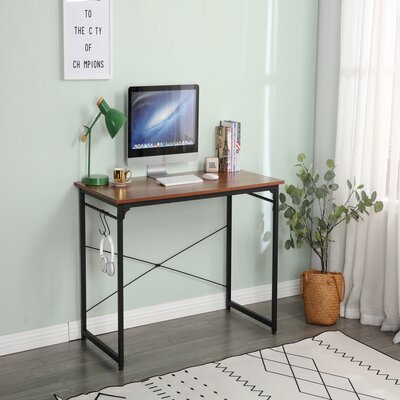 Study Writing Desk Inbox Zero Color (Top/Frame): Brown/Black, Size: 30