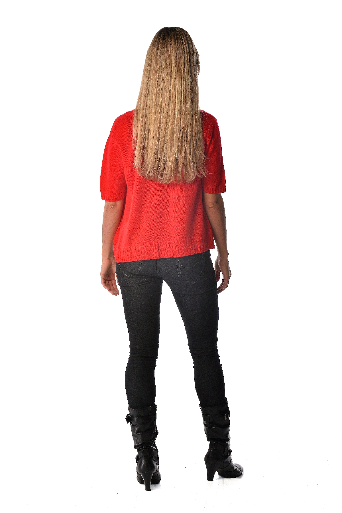 Pure Cashmere Shrug Style Sweater (Crimson, One Size)