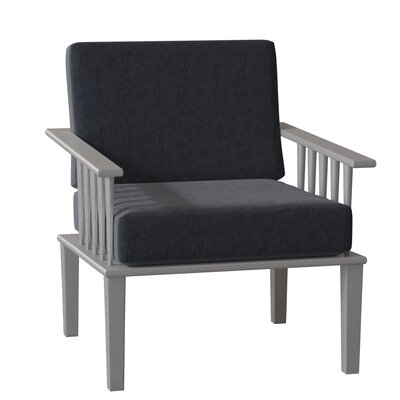 Van Dyke Patio Chair Woodard Cushion Color: Brisa Starry Night, Frame Color: Textured Black