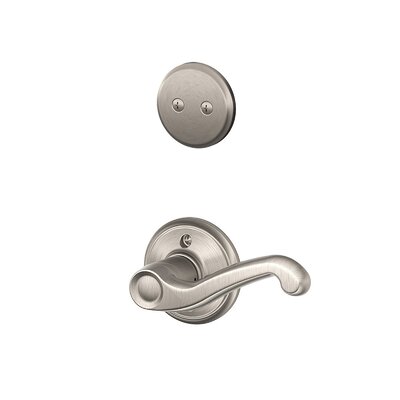Inactive Interior Flair Lever Dummy Entry Set (Exterior Portion Sold Separately) Schlage Finish: Satin Nickel, Handle Orientation: Left Hand