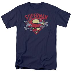 SUPERMAN CHAIN BREAKING-S/S ADULT 18/1 - NAVY T-Shirt